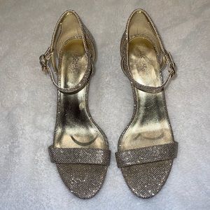 Michael Kors Sparkky Glitter Champagne Color Heels - Size 9 1/2 M - Worn Once